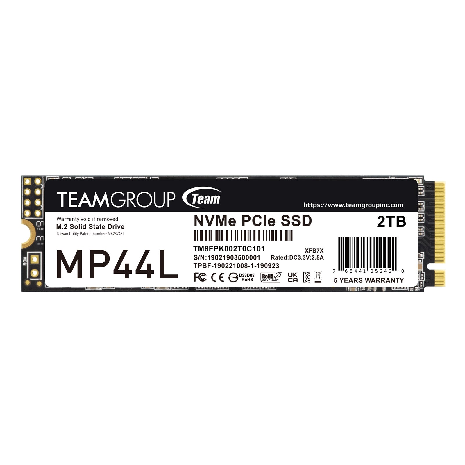 TEAMGROUP MP44L 2TB M.2 NVMe Gen4 SSD - 4800MB/s PCIe 4.0 TEAMGROUP MP44L 2TB M.2 NVMe Gen4 SSD - 4800MB/s PCIe 4.0